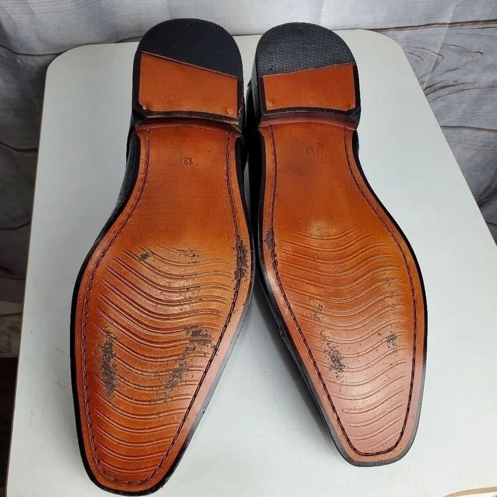 Liberty LS-898 Derby Style Black Leather Lace Up Dress Shoes Size 13